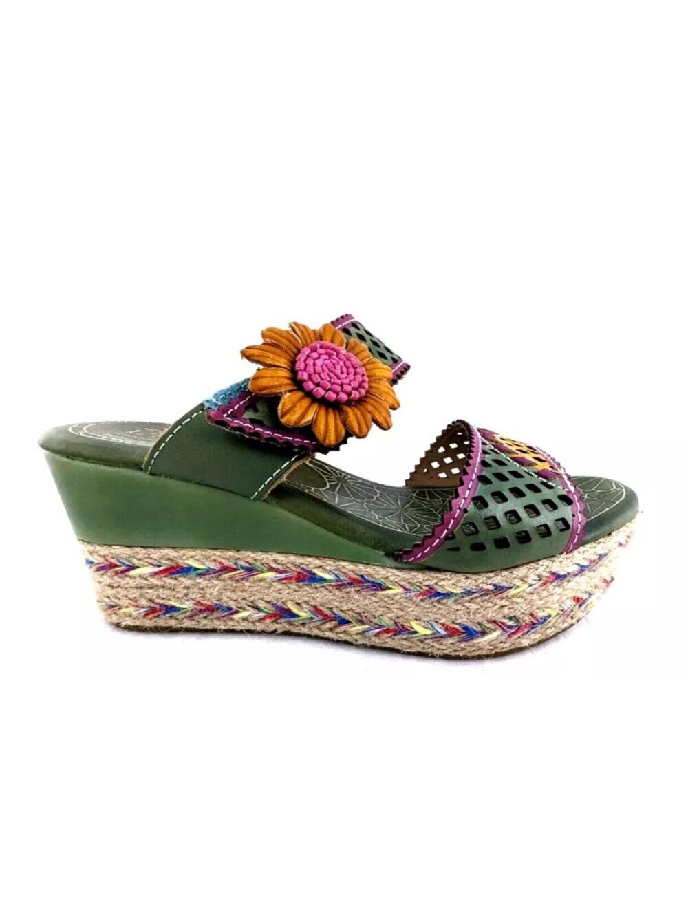 Spring Step L'ARTISTE Women Virgie Floral Platform Sandals Size 10.5 2229 - Picture 2 of 16